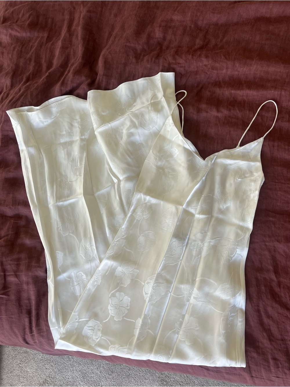 Realisation Par White Silk Satin Elvira Maxi Slip Dress - Picture 9 of 9